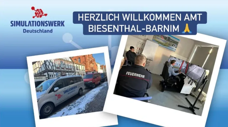 Feuerwehr Biesenthal Barnim sieht den Fahrsimulator als Sinnvoll und testet ihn auf Herz und Nieren