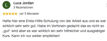 Begeisterte Kursteilnehmer teilen ihre Erfahrungen. Lesen Sie authentische Google-Bewertungen zu unseren Kursen und finden Sie den passenden Weg für Ihren Erfolg.“