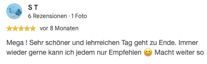 Begeisterte Kursteilnehmer teilen ihre Erfahrungen. Lesen Sie authentische Google-Bewertungen zu unseren Kursen und finden Sie den passenden Weg für Ihren Erfolg.“